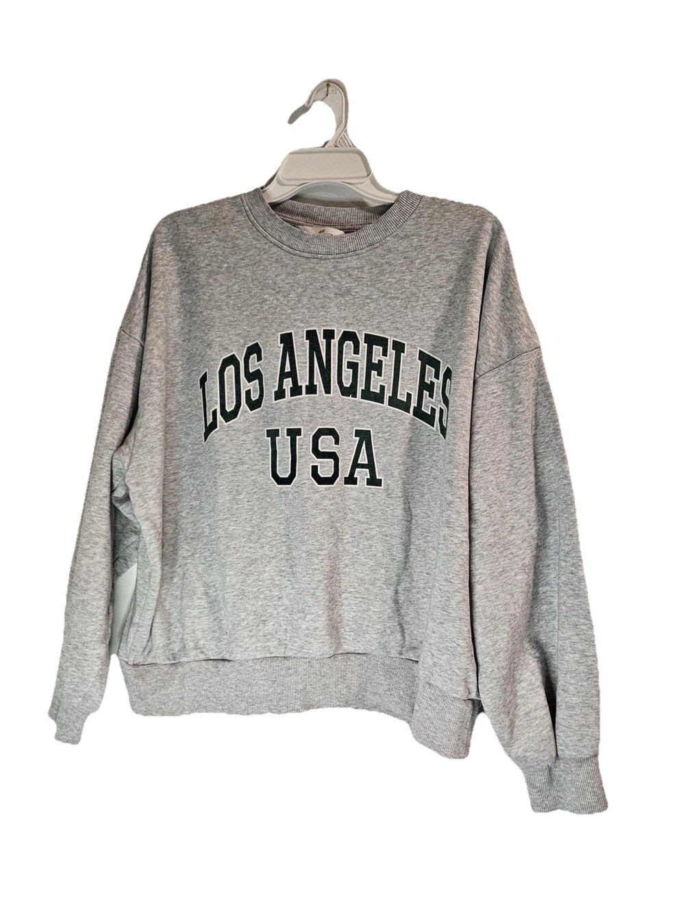 H&M Light Gray Los Angeles Crewneck Sweatshirt Women’s M Oversized Soft